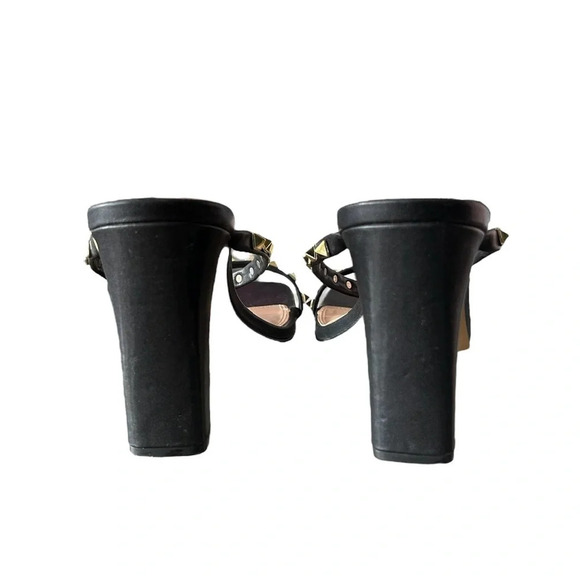 Steven New York Jacee Sandal Black Gold Studded Heels - Picture 7 of 9